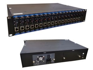 卓越信通光纤收发器TSC MC218机架式收发器机框工业级插卡式光纤收发器MC218-CHS-HV